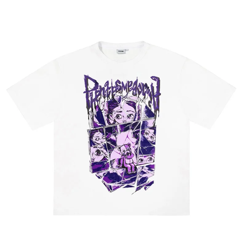 

Phantasmagoria Graphic Cotton Oversized Vintage Harajuku Short Sleeve Tops Tees Aesthetic Y2k Streetwear Clothing