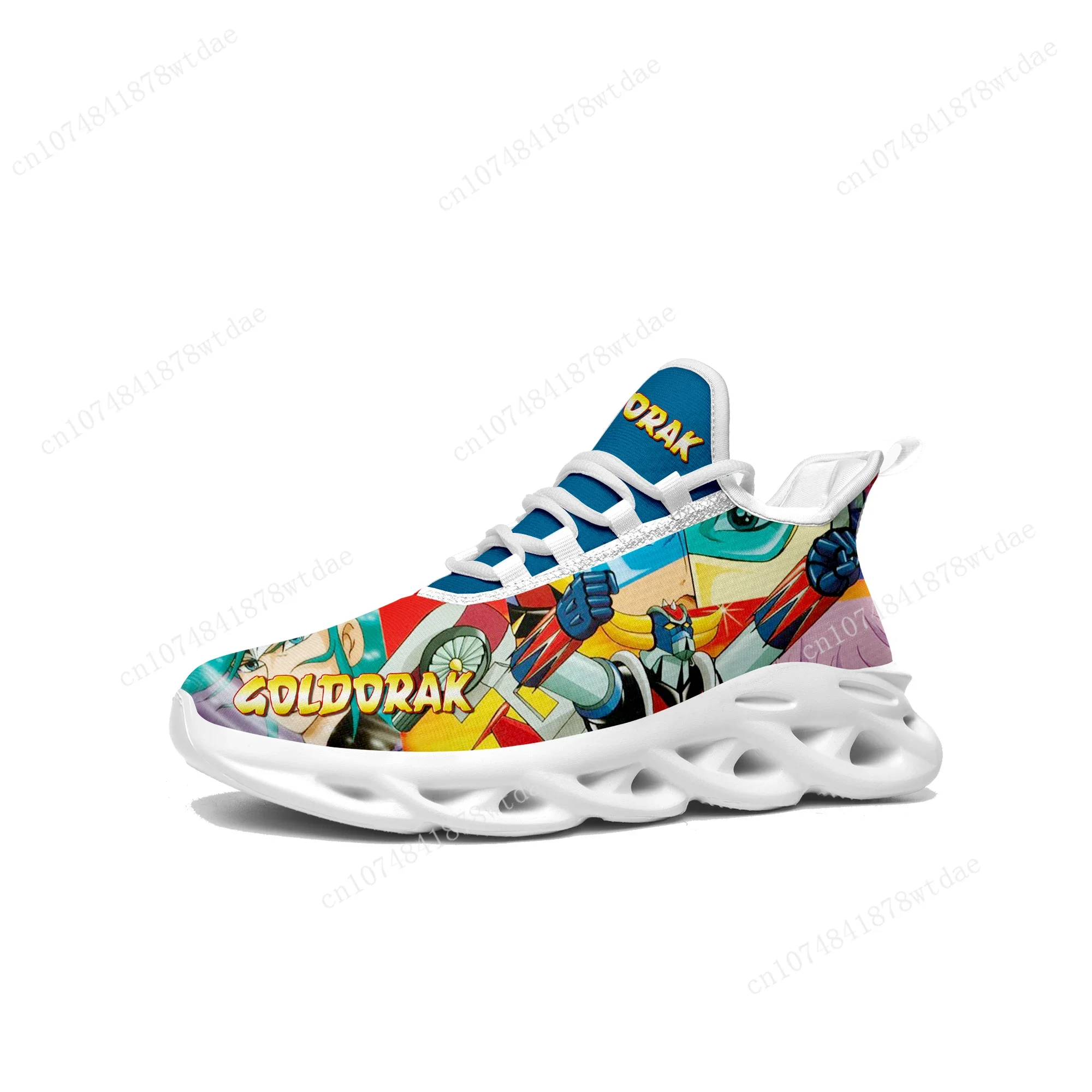 UFO Robot Goldrake Grendizer Flats Sneakers Mens Womens Teenager Sports Running Shoes High Quality Custom Lace Up Mesh Footwear