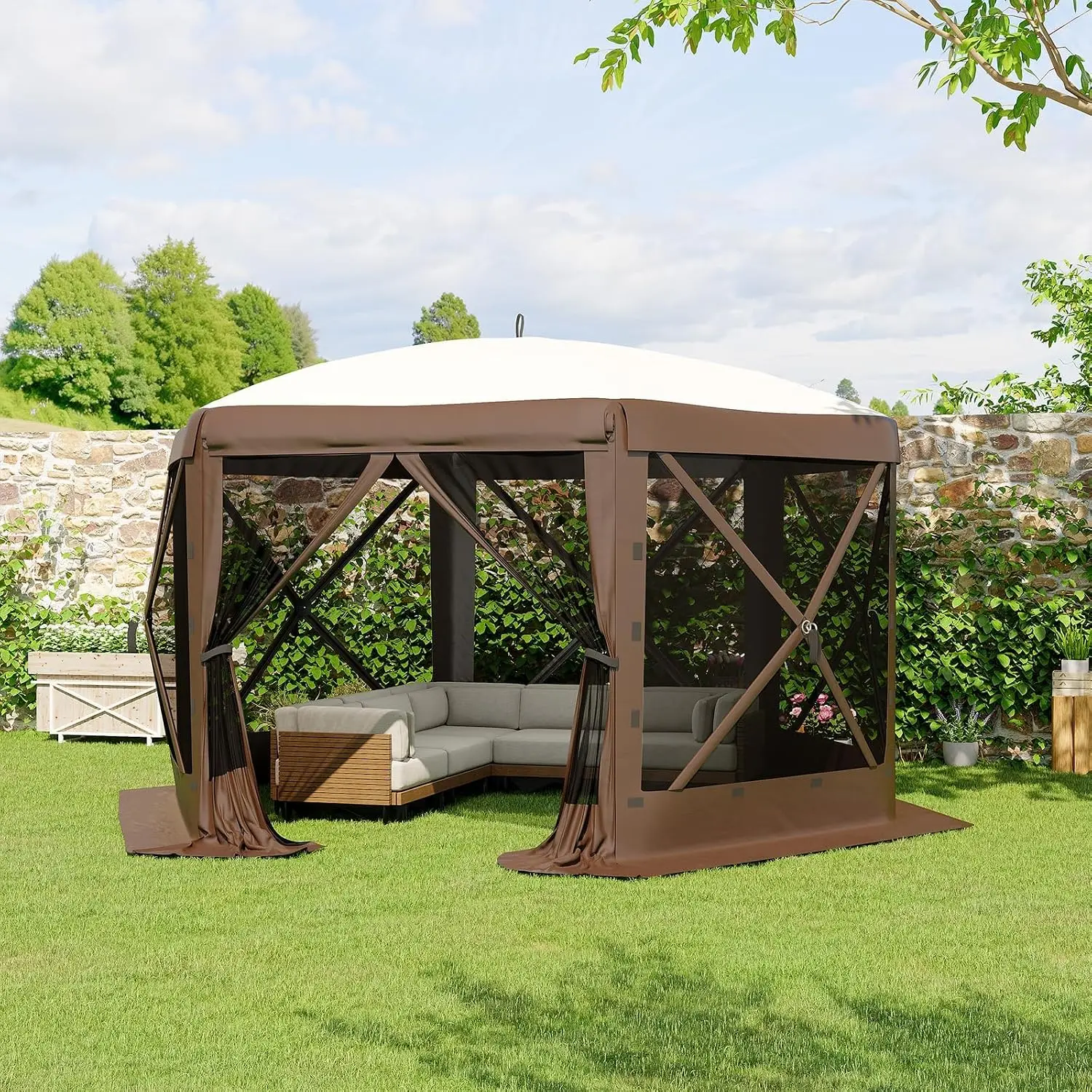 13x13 Pop Up Canopy Tent, Screen Gazebo with Carry Bag, Customized