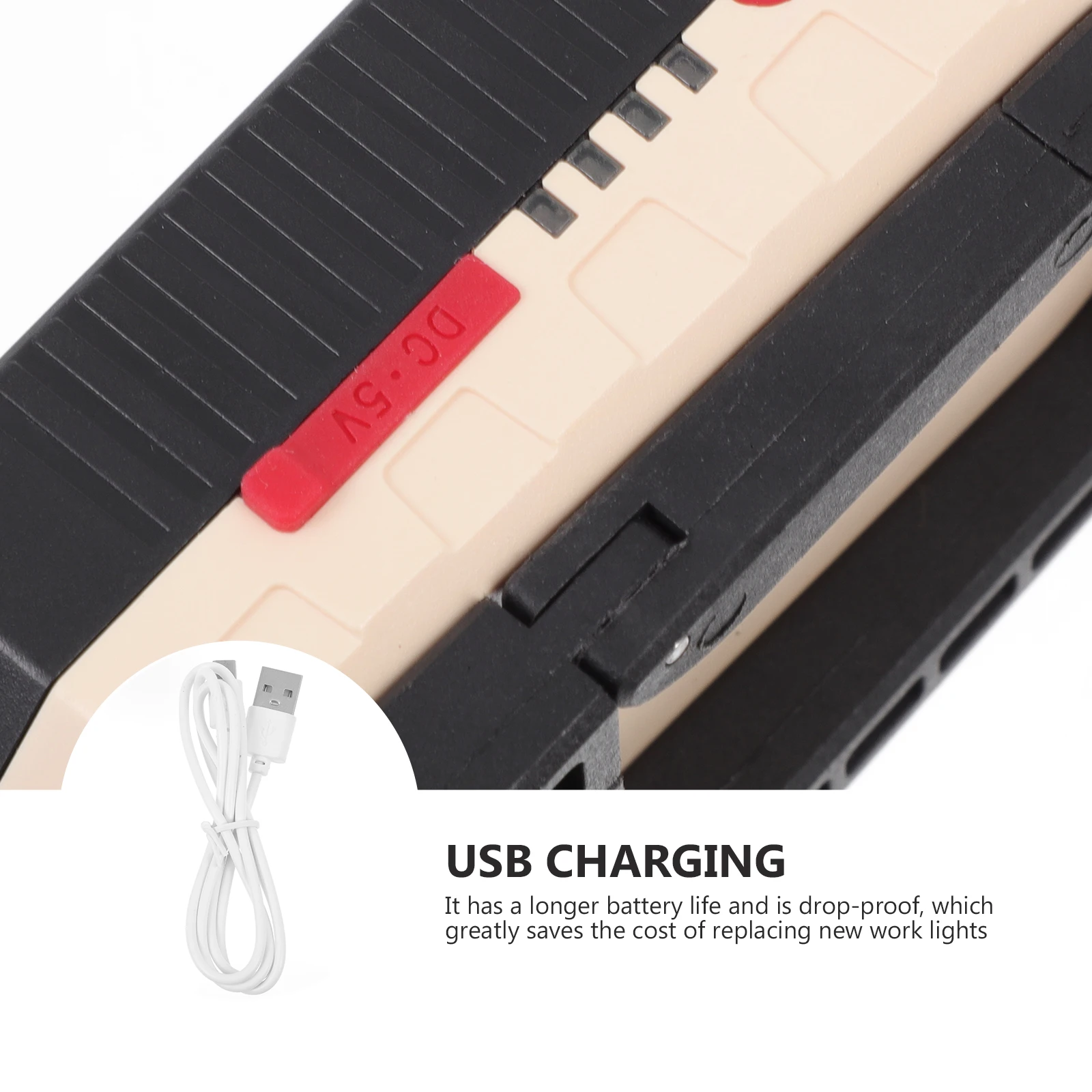 

Usb Charging Foldable Work Light Rechargeable Cob Flashlight Magnet Hook Emergency Light For Camping Outdoor Hiking