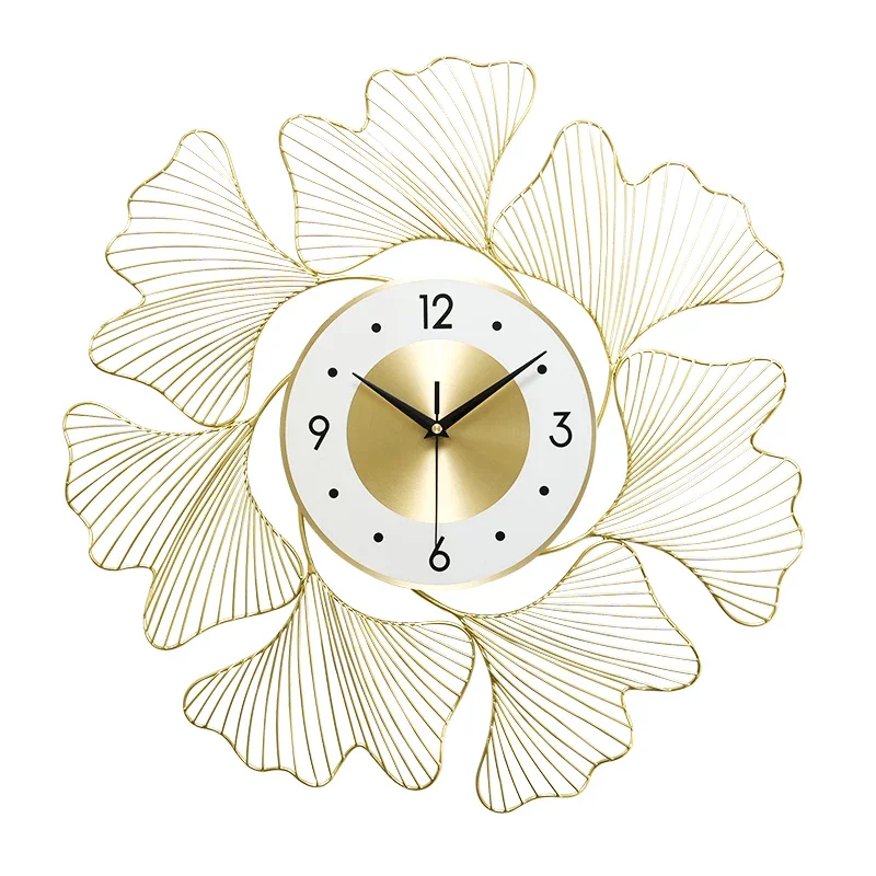 3d Silent Large Wall Clock Golden Living Room Luxury Metal Art Wall Watch Quartz Mechanism Bathroom Reloj Pared Wall Decoration