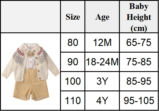 Spanisches Vintage-Kleidungsset für Babys, Jungen, Langarm-Strickjacke, Overall, Shorts, Outfit, Hochzeitsanzug für Kleinkinder, 1-4 Jahre – Detail 1