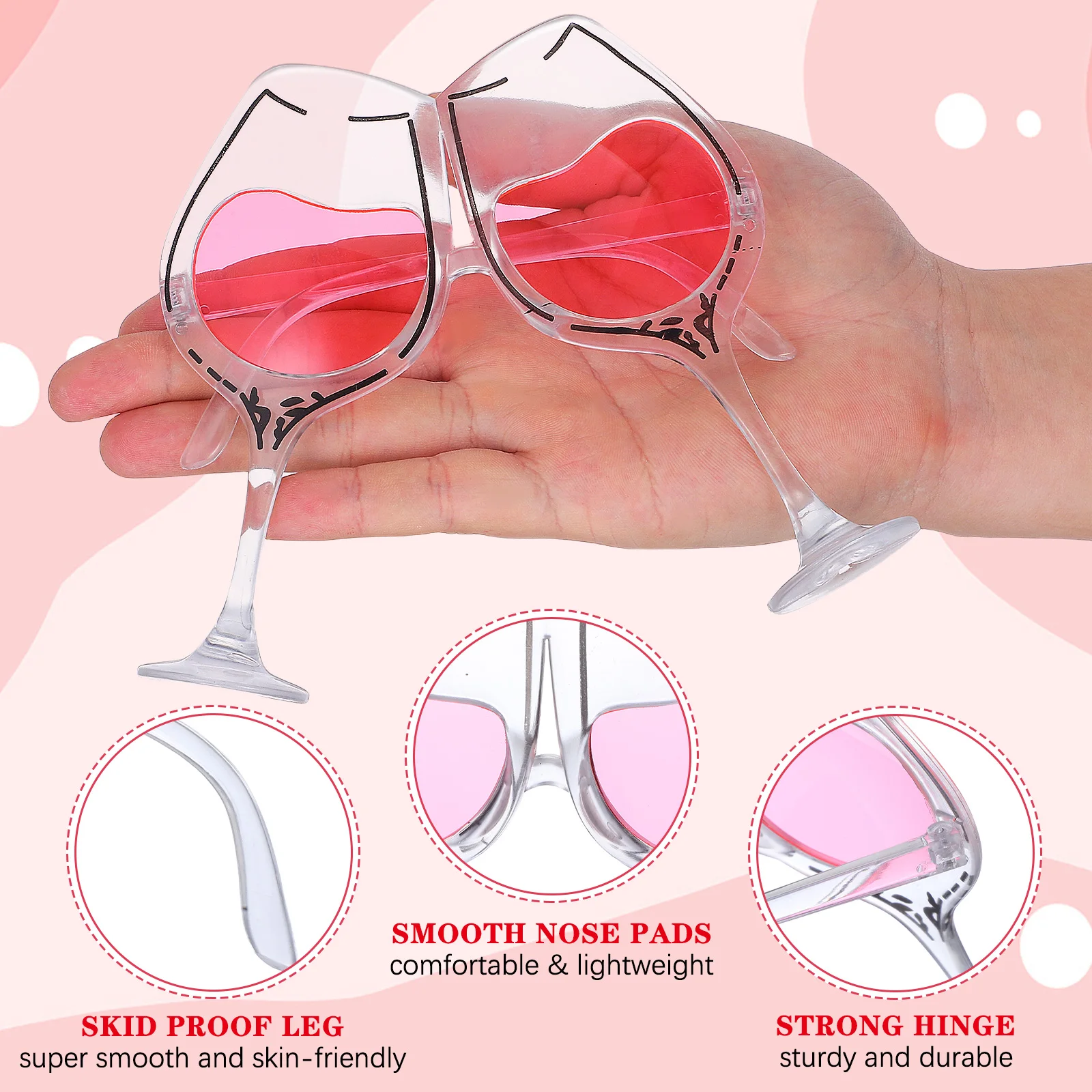 Wacky Glasses Cup Shape Pc Frame Lens Party Accessories Nightclub Decorations Photobooth Props Funny Eyewear Sunglasses