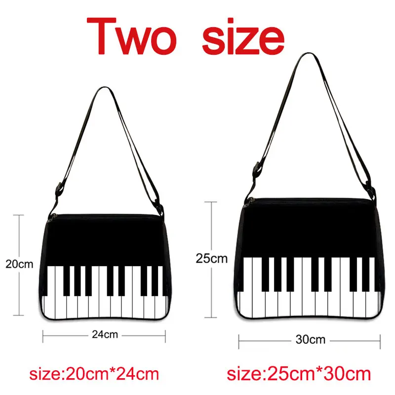 Music Note Print Handbags Women Causal Shoulder Bags Piano Guitar Crossbody Bag Girls Satchel Fashion Messenger Bag Gift