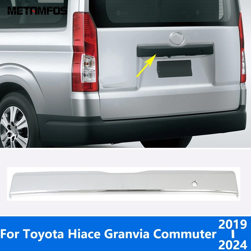 

Rear Trunk Lid Tailgate Door Boot Trim For Toyota Hiace Granvia Commuter 2019-2023 2024 Carbon Fiber Accessories Car Styling