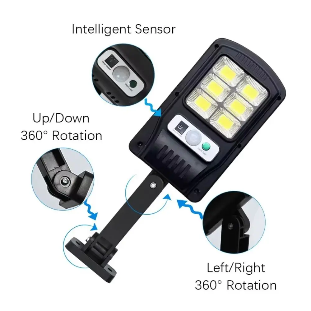 Waterproof Wall Light Solar Powered Durable Motion Sensor Light 3 Lighting Mode COB Lamp Security Wall Lighting Garden