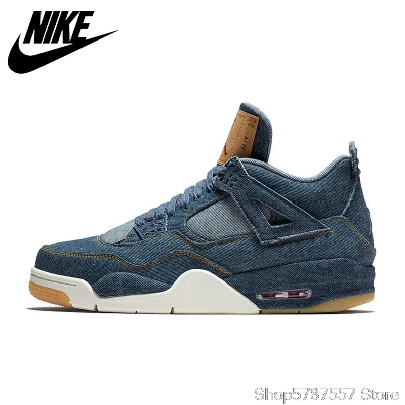 

Nike Air Jordan 4 jeansowe AJ4 oddychające męskie nowość autentyczne buty do koszykówki sportowe trampki