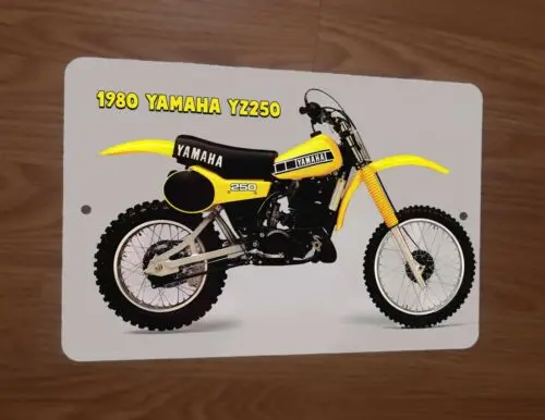 1 pcs,1980 YZ 250 Motocross Motorcycle Dirt Bike 8x12 Metal Wall Sign