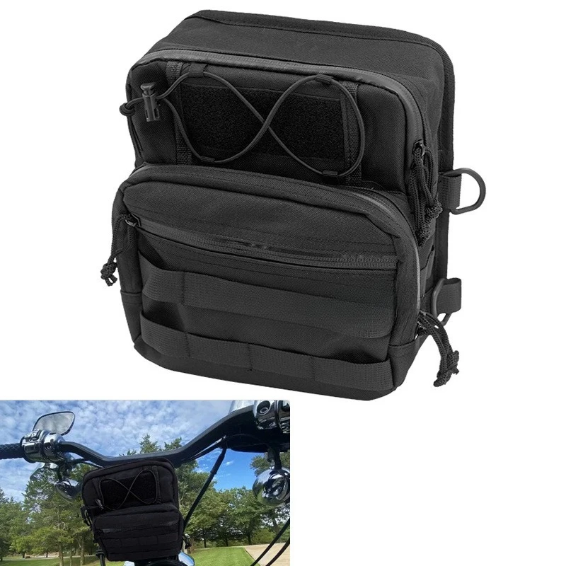 

Universal Velcro strap nylon waterproof and wear-resistant black travel bag for motorcycle and off-road vehicle accessories