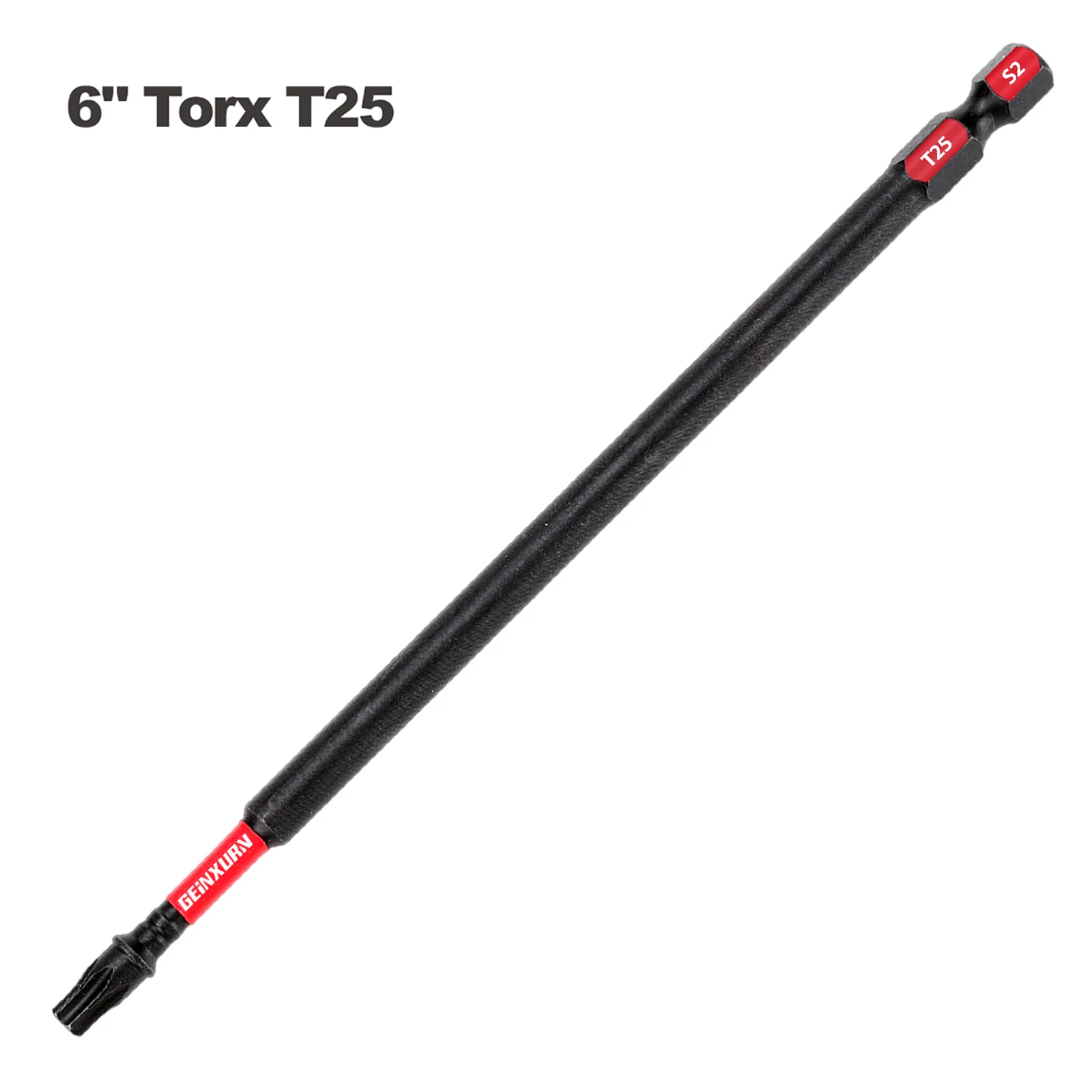 Geinxurn 6 Inches #25 Torx Impact Screwdriver Bit,S2 Alloy Steel Magnetic T25 Driver Bit Set