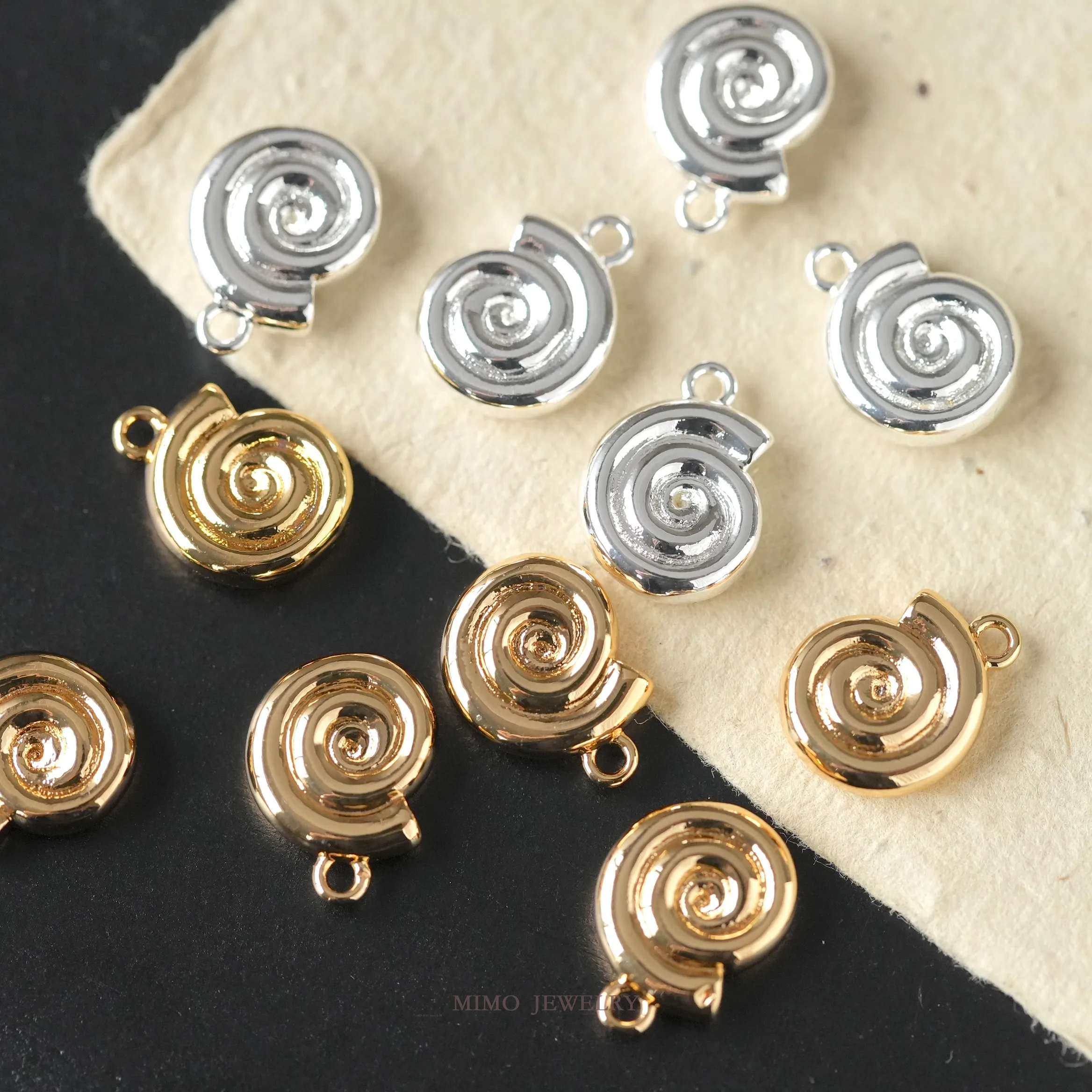 Snail Lollipop Vortex Shape Charms Pendant Supplies DIY Hand Brass Gold Plated Accessories 13.5x10mm