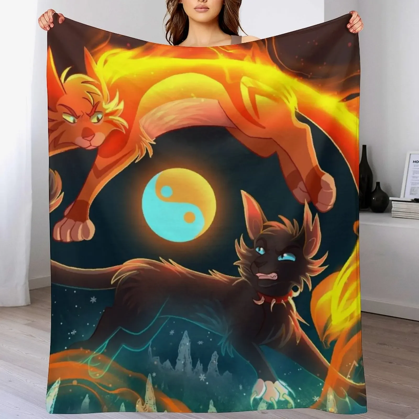 Плед Firestar and Scourge, теплый и уютный плед для дивана в гостиной