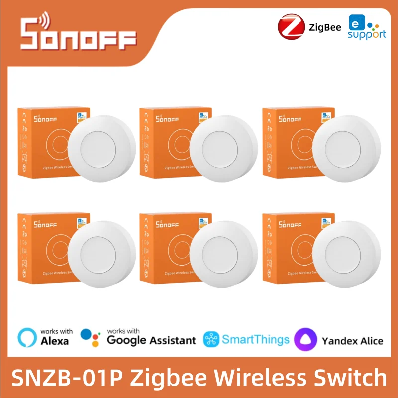 

SONOFF SNZB-01P Умный беспроводной переключатель Zigbee с двусторонним управлением и настенным переключателем TX Ultimate Smart Scene через eWeLink Alexa Google