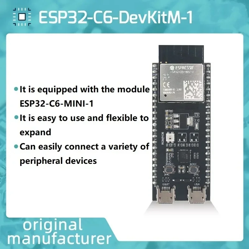 

ESP32-C6-DevKitM-1 C6-DevKitM-1-N4 Development Board ESP32-C6-MiNi-1 Evaluation Board ESP New Original