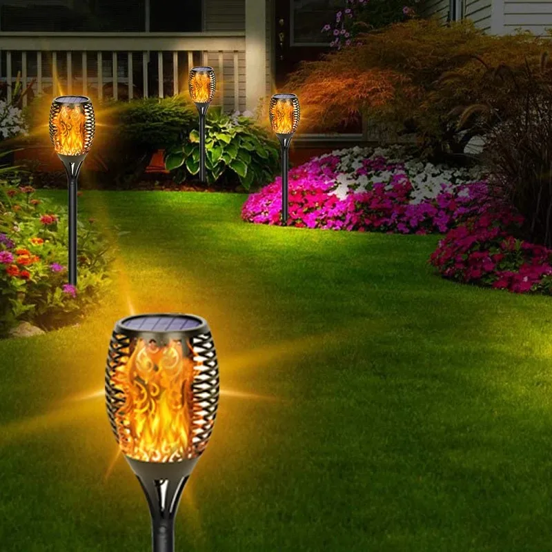 Luces de antorcha LED solares, llamas parpadeantes, decoración de paisaje Solar para exteriores, iluminación impermeable, luces de camino para jardín, Patio