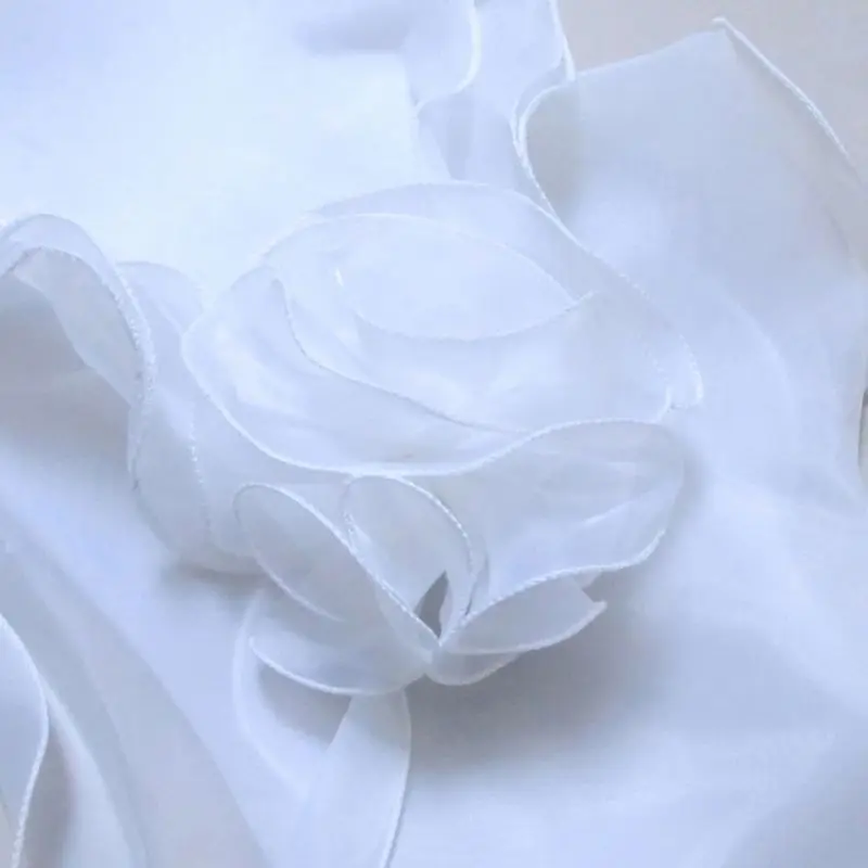 White Elegant Flower Multi Layer Tulle Shawl Wedding Wrap Bridal Short C H9ED