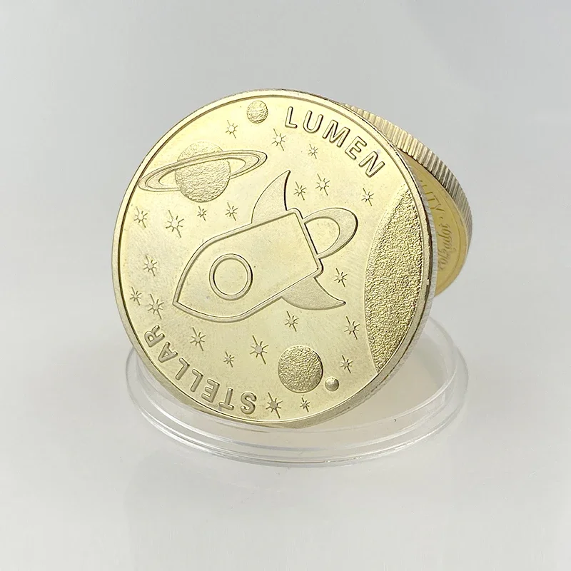 Nice 1 pcs Lumen XRP Quick Micropayment Currency Gold Plated Commemorative Coin