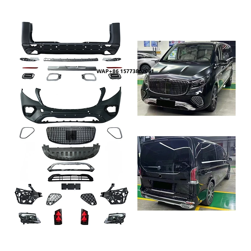 

V-Class 2016-2023 Car Modification 2024 Model Front/Rear Bumper Bolt-On Non-Destructive Body Kit for Bz VITO M4ybach
