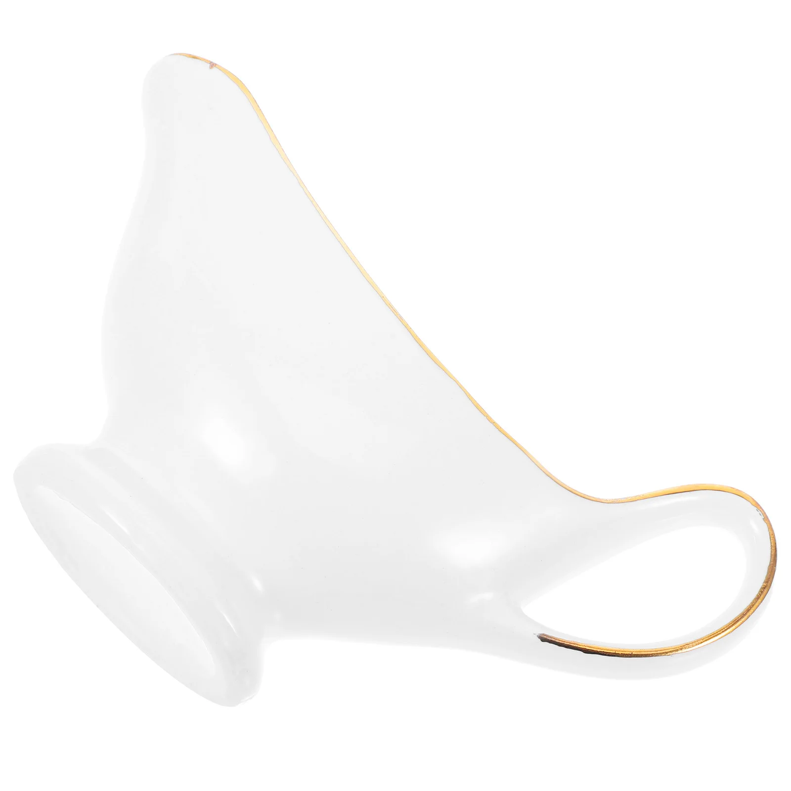 

Ceramic Gravy Boat Gold Rim Multipurpose Kitchen Sauce Pitcher for Home Restaurant Salad Dressing Sauce Dispenser