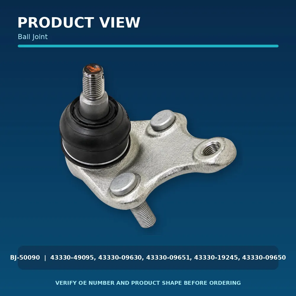 Ball Joint BJ-50090 43330-49095, 43330-09630, 43330-09651, 43330-19245, 43330-09650 for Toyota AURIS (_E15_) 2006-10-2012-09