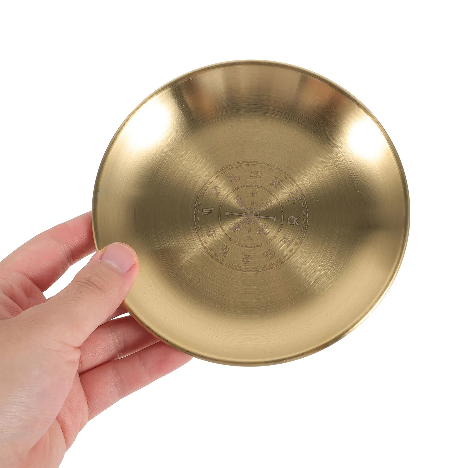 

Metal Jewelry Plate Witch Altar Tray Iron Ring Necklace Bracelet Tray Decorative Small Jewelry Holder Key Dish