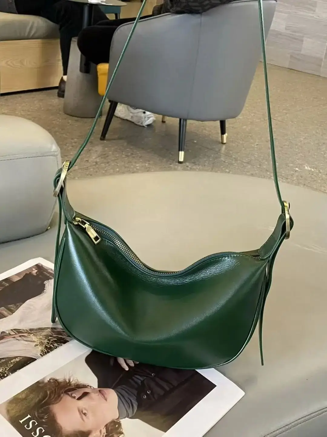 

Натуральные кожаные женские сумки через плечо класса люкс от дизайнерского бренда, дамские сумочки из воловьей кожи, женские сумки-хобо