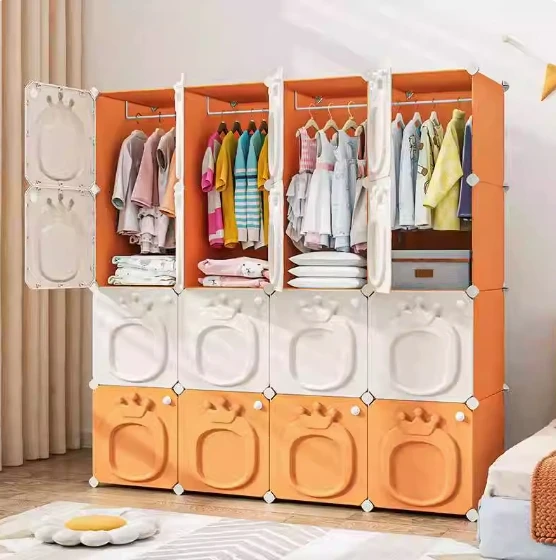 Children's wardrobe Home bedroom Easy assembly Strong and durable Baby storage cabinet Plastic wardrobe