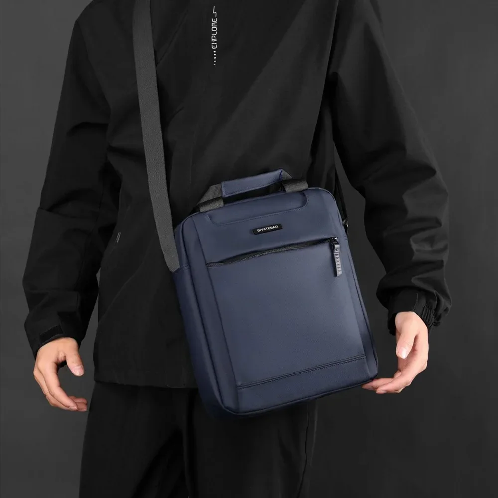 Modische, lässige Herren-Umhängetasche, koreanische Version, einfarbig, minimalistische Umhängetasche für Business, Sport, Studenten, Pendeln – Detail 8