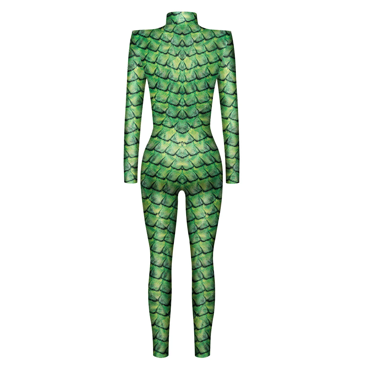 Herren Damen Punk Future Roboter Drache Schlange Totenkopf 3D-Druck Bodysuit Erwachsenen-Halloween-Kostüm Party Rollenspiel Schlanker Jumpsuit – Detail 11