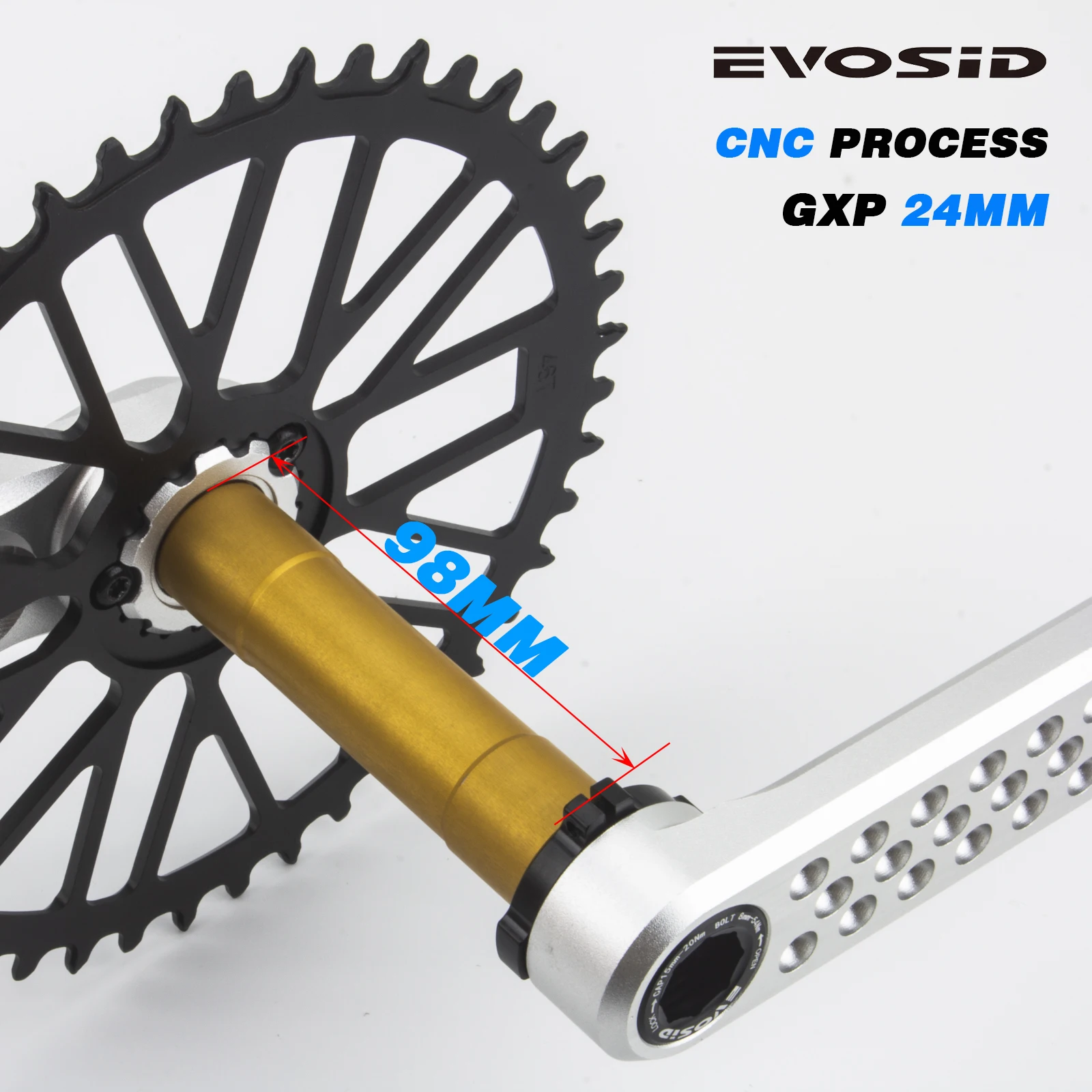 EVOSID Road Crankset 165/170/175mm Hollow Crank Integrated Chainring 11/12 Speed 40/42/44/46/48/50T Direct Mount Bicycle Crank