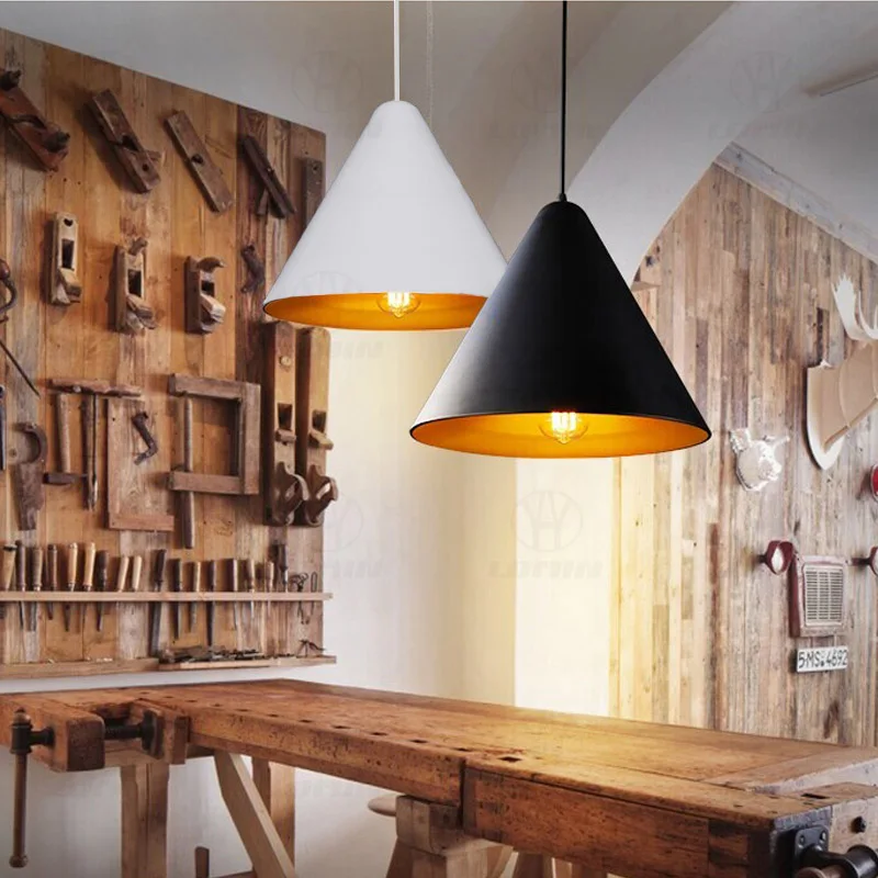 

Lomin Nordic Retro Industrial Double-layer Lampshade Cone Pendant Light E27 Restaurant Dining Table Bar Home Decoration Chandeli