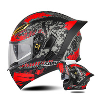 SOMAN Dual Lens Flip Up Helmet DOT Approved Modular Helmets Motorcycle Capacetes Cascos Full Face Motocross Helmet Adults Men
