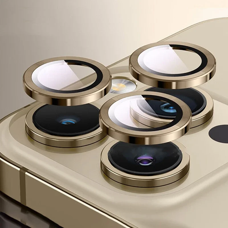 iPhone 17/16/15 Pro Max用メタルカメラレンズプロテクター2～3個、iPhone 16 Plus/16 Pro Max用レンズリングケースガラス、レンズカバーキャップ