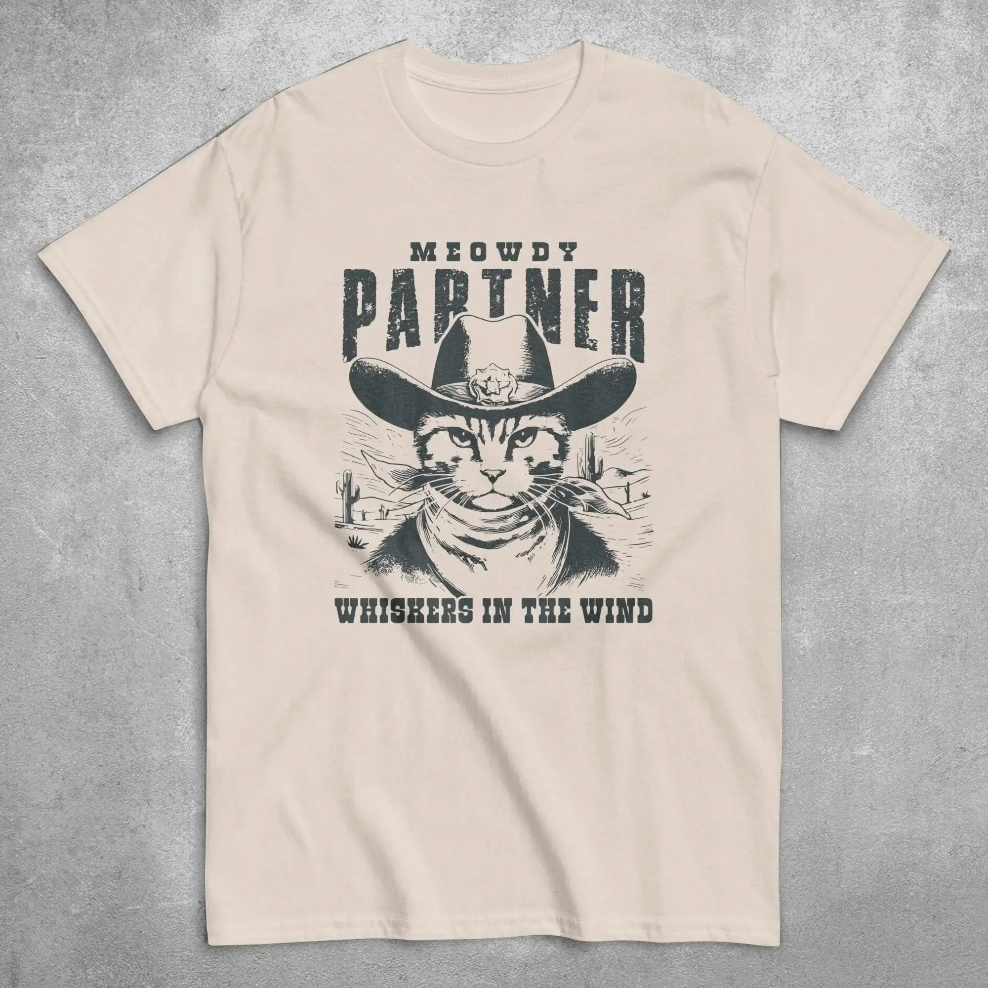 Meowdy Partner Cowboy Cat T Shirt Funny Vintage Meme Texas Western