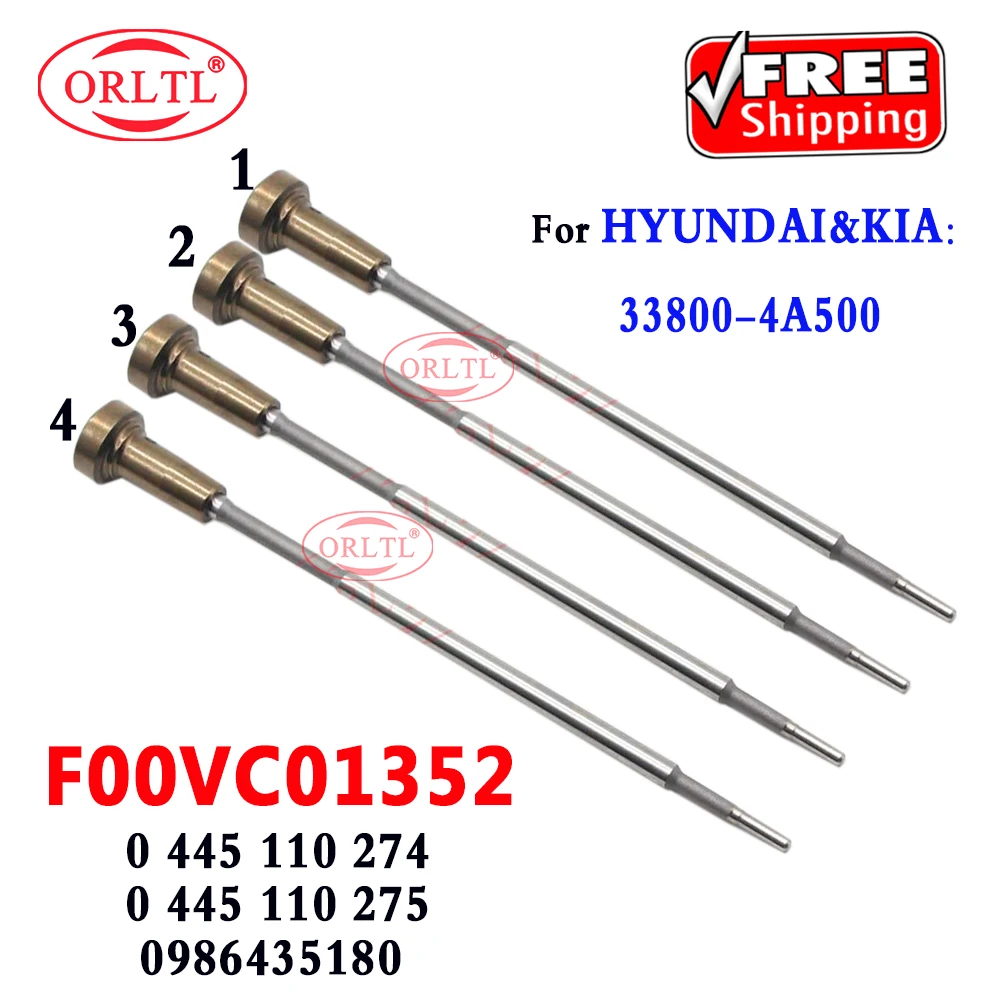 ORLTL 4 PCS F00VC01352 F00V C01 352 Diesel Injector Valve F 00V C01 352 Fuel Valve For HYUNDAI 0986435180 0445110274 0445110275