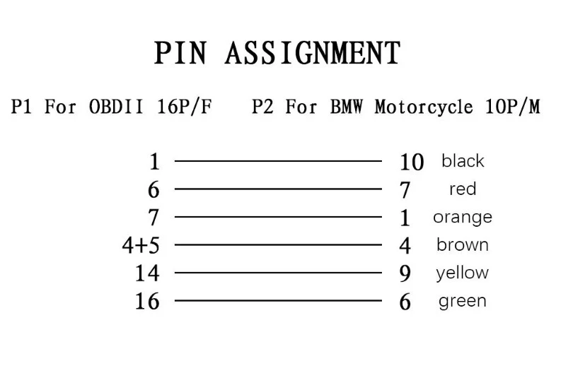 BMW 오토바이용 최신 ICOM D 10 핀 케이블 ICOM-D, BMW 오토바이 진단 커넥터, ODB2 스캐너 케이블