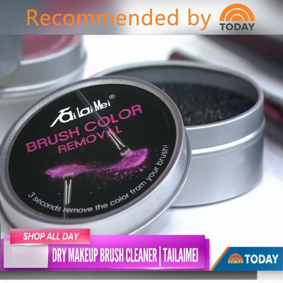 Éponge nettoyante pour dépose de couleur, 2 paquets, nettoie rapidement facilement les pinceaux de maquillage, poudre sans eau ni Solutions chimiques, élimination