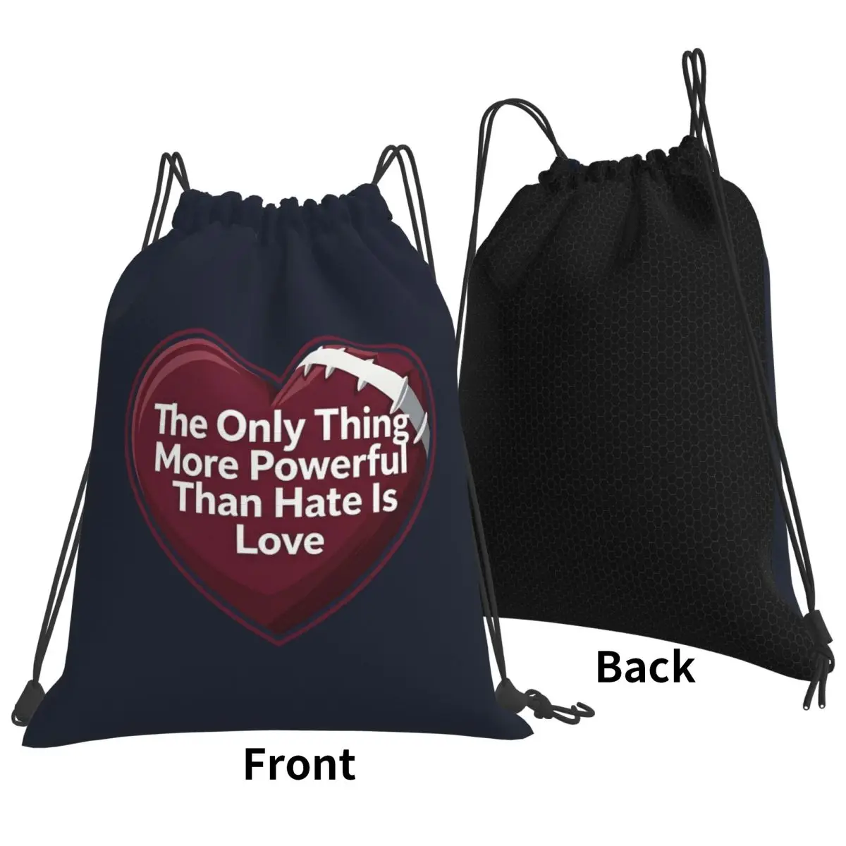Only Thing More Powerful Than Hate Backpacks Portable Drawstring Bags Sports Bag Book Bags for Man Woman School