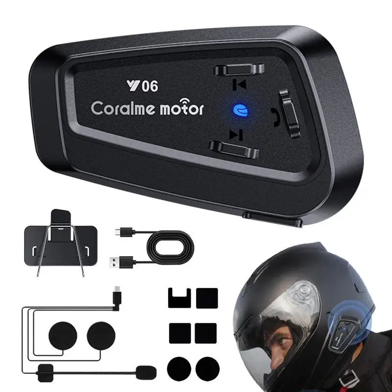 

Motorcycle Hat Headset IPX6 Wireless Intercom Noise Cancellation Noise Cancellation Motorcycle Intercom Headset For Full Face