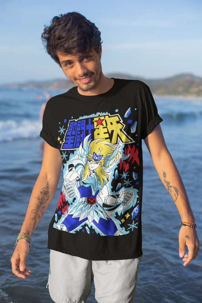 Hyoga Saint Seiya Knights of the Zodiac Anime Unisex Tshirt T-Shirt Soft Tee