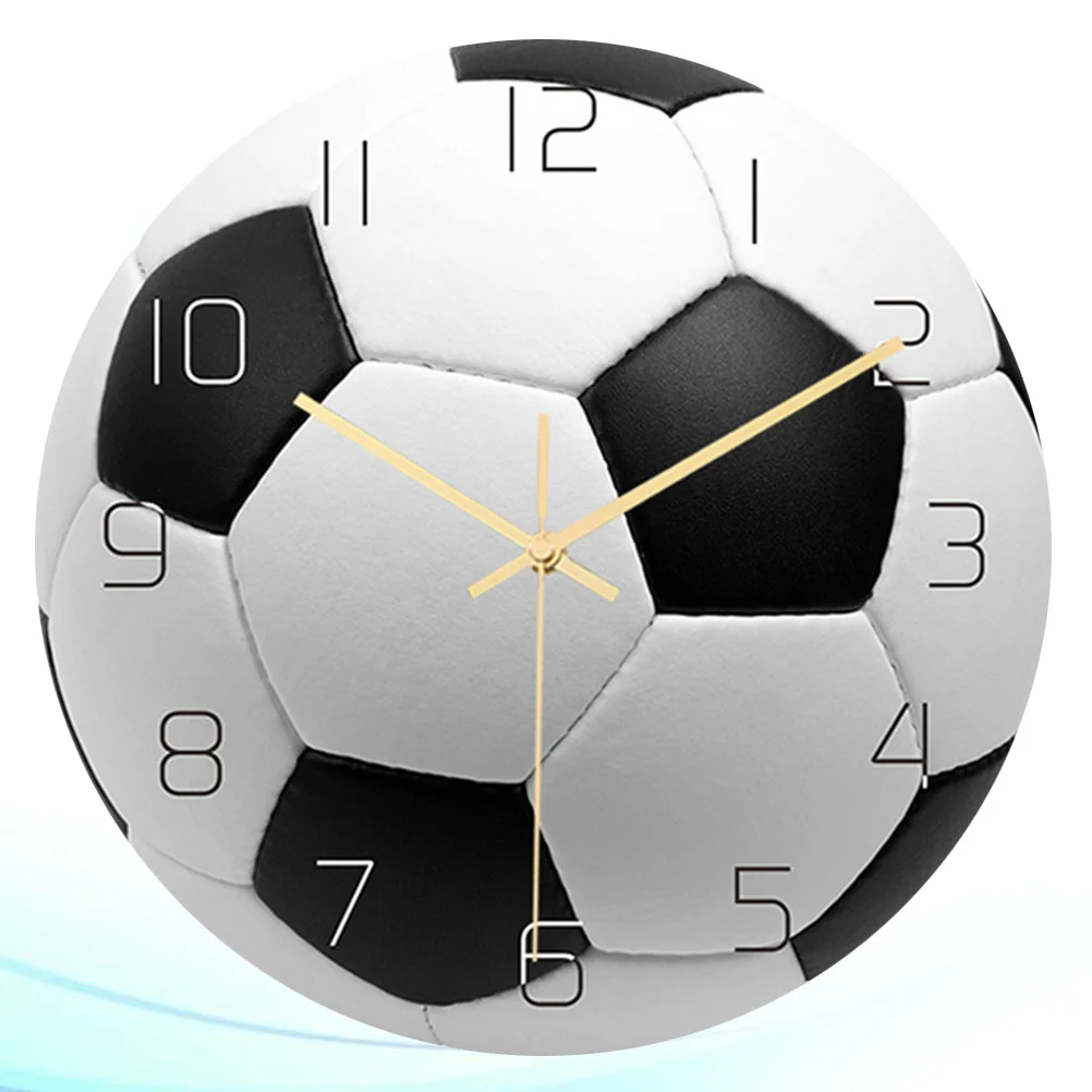 

Footable Wall Clock Small Football Mute Hanging Large Design Children's Room for Home