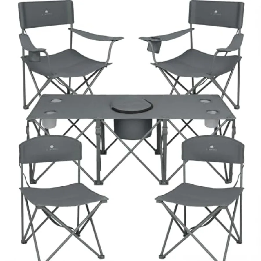 

Camping Chair Set of 3, Outdoor Folding Camping Chairs for Heavy People with Cup Holder and Carry Bag, Collapsible Chair Includ