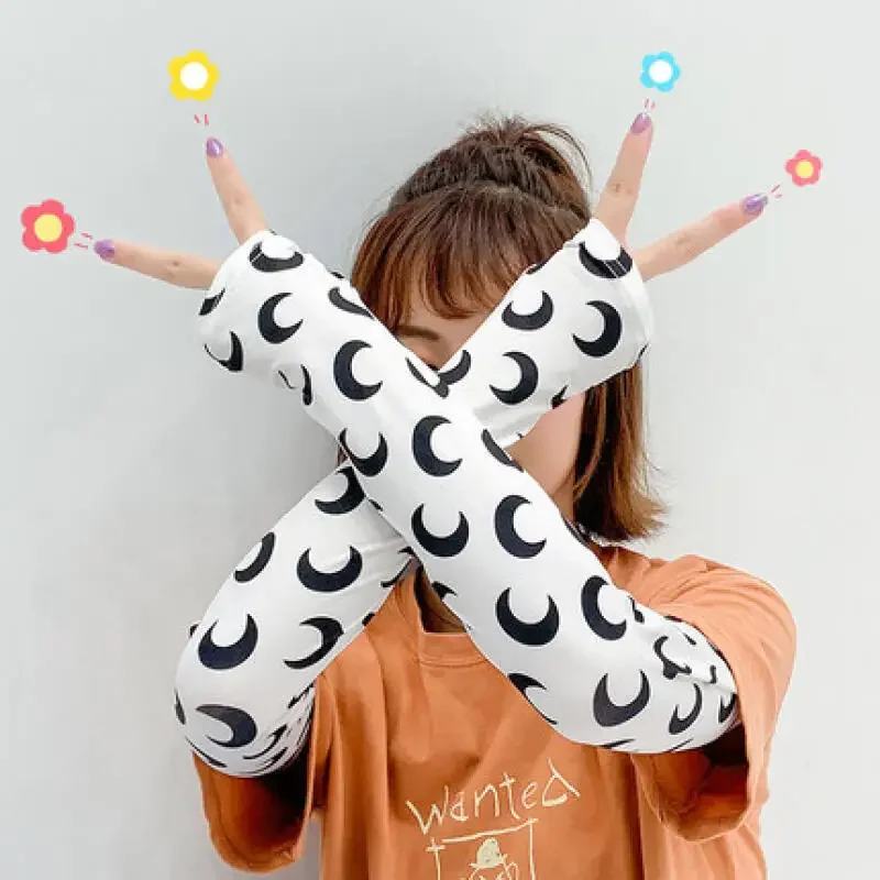 

Arm Sleeves Men Women Ice Silk Sunscreen Sports Sleeves Korean Fashionable Cute Thin Versatile High Street Summer Uv Protection