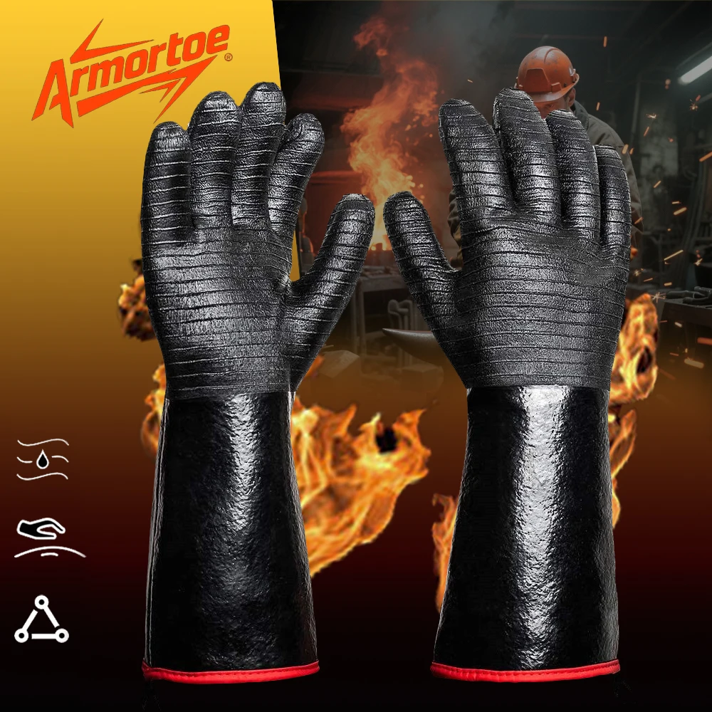 

ArmorToe 350-500°C Chloroprene Heatproof Gloves - Oil/Acid/Alkali Resistant, FR Industrial Insulation Safety#ArmorToe8005