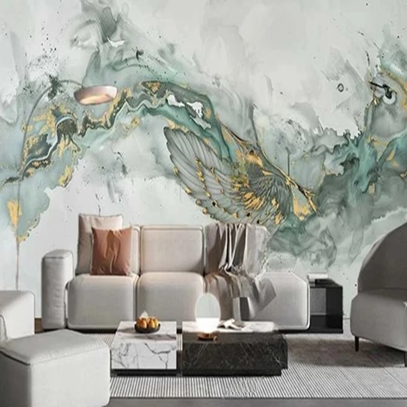 Aanpasbare moderne abstracte marmeren behang muurschilderingen 3D muur decor achtergrond wandbekleding voor woonkamer slaapkamer kantoor
