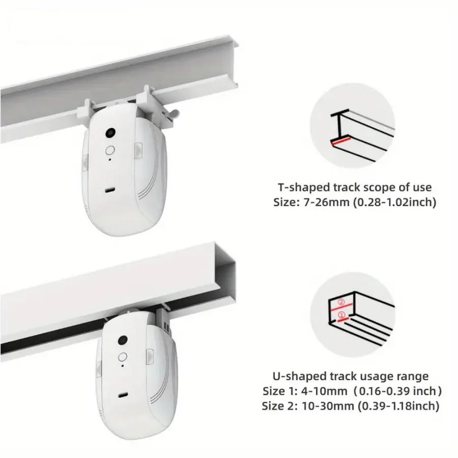Smart Curtain Robot (T/U-Shaped Track) with Bluetooth APP Short-Range Control, Noiseless Timing Switch, Pull-To-Start Mechanism,