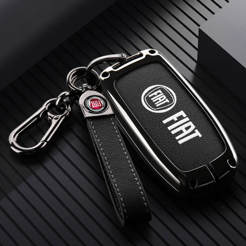Nova liga de zinco caso chave do carro capa completa saco chave titular fob para fiat freemont toro 500x 500l 2016 2017 2018 escudo saco chave do carro