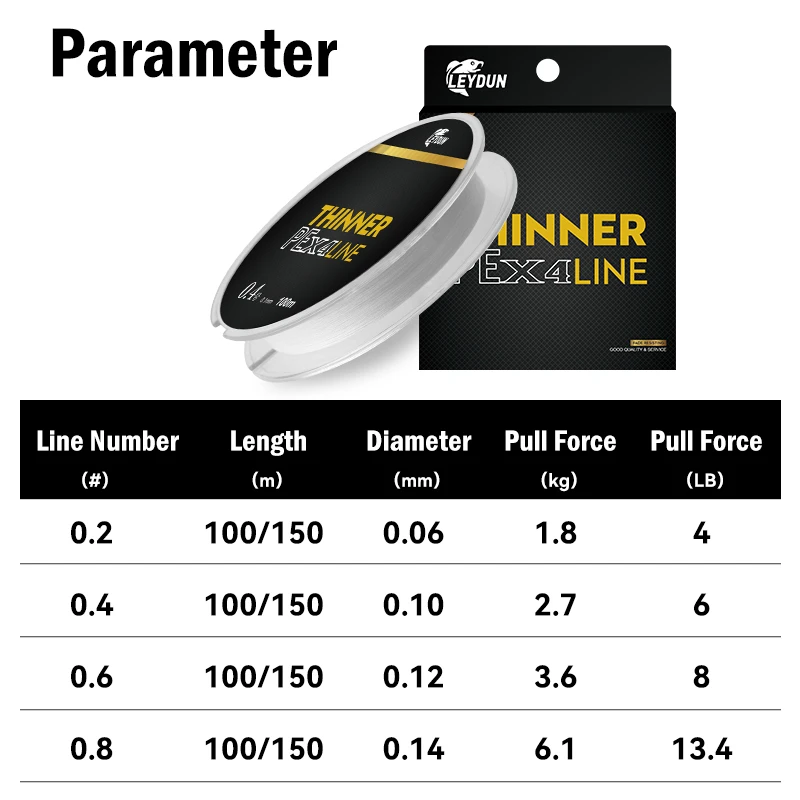 LEYDUN مايكرو ثينر خطوط الصيد 100 متر 150 متر MT8 4 السواحل مضفر بولي ايثيلين اليابان حيدة خيط صنارة الصيد مجموعة الكارب يطير الصيد سلك