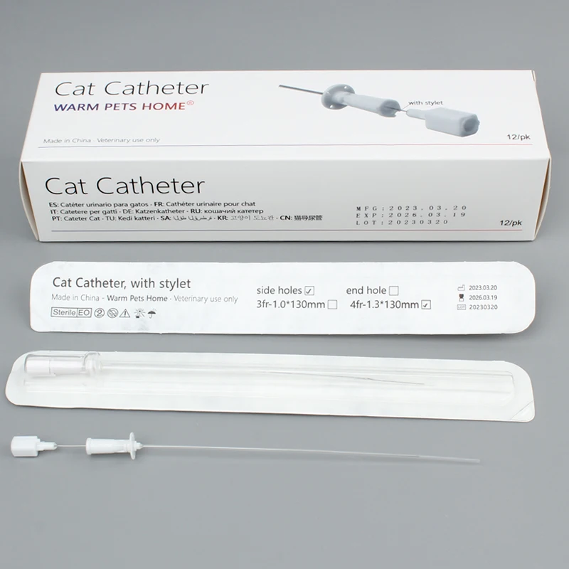 Cat Catheters with Stylet 3Fr End Hole 4Fr Side Holes Veterinary Supplies