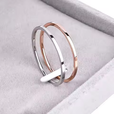 1MM Thin Titanium Steel Silver Color Couple Ring Simple Fashion Rose Gold Color Finger Ring For Women and Men Mens Gifts